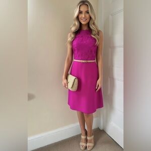 Laundry by Shelli Segal Pink Appliqué Floral Dress